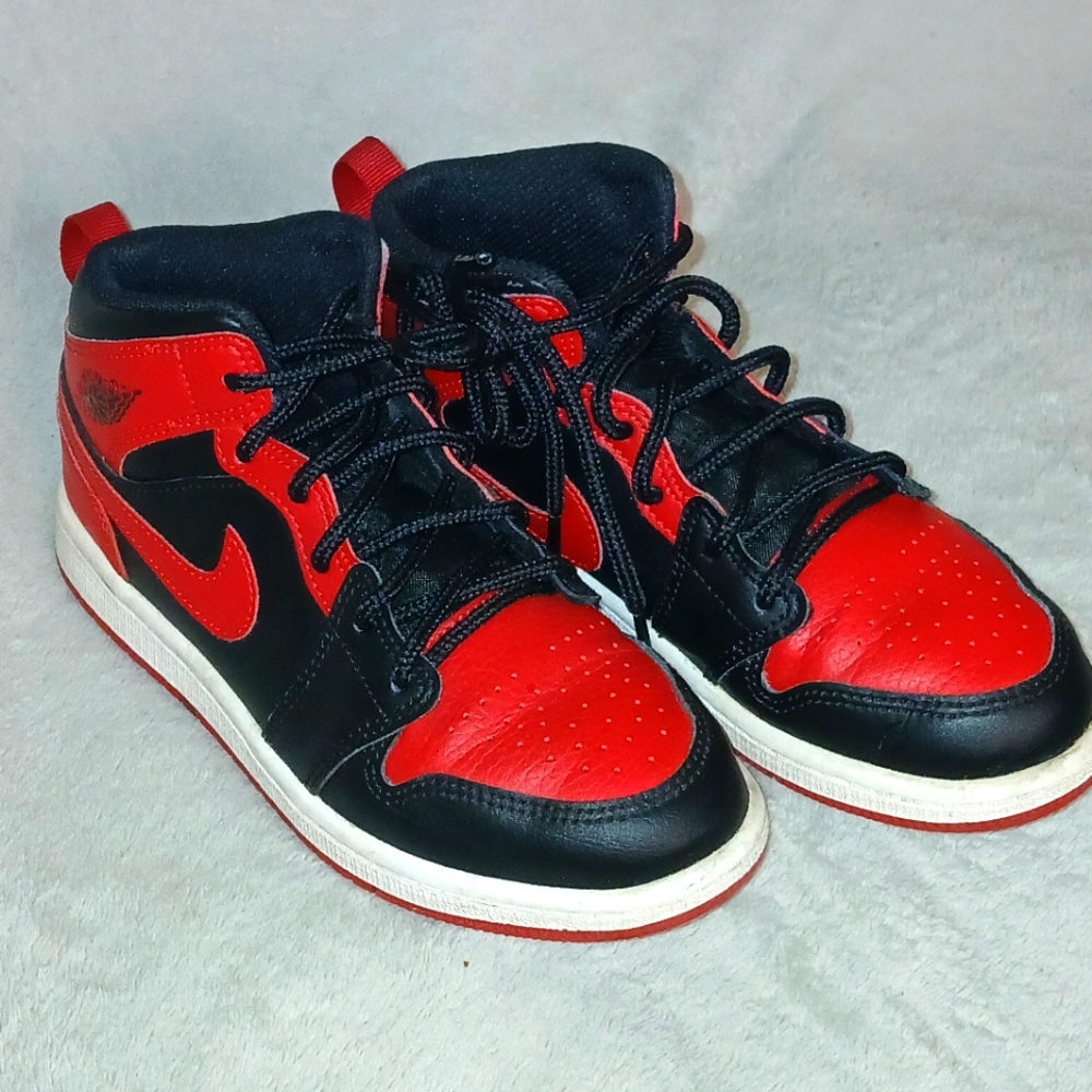 Nike Red and Black High-Top Jordan Sneakers